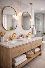 Luxus Gold-Badarmatur – Vintage Kreuzgriffe, Doppelgriff-Mischbatterie – Bild 4