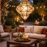 Geometrische Marokkanische Hängelampe – Deckenleuchte aus Glas & Metall