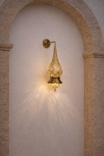Handgefertigte Marokkanische Messing-Wandleuchte – Filigranes Tropfen-Design