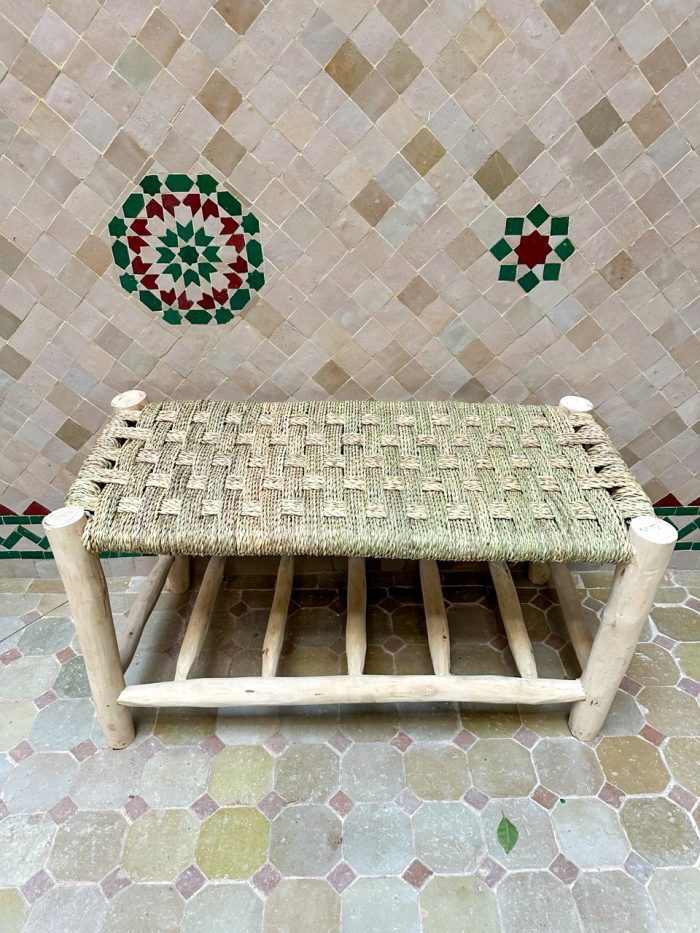 Handmade Wooden Shoe Storage Bench with Built-In Storage Shelf and Solid Wood Frame