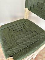 Marokkanischer Boho-Barhocker mit grünem Seil – handgefertigter Holz-Hocker – Bild 3