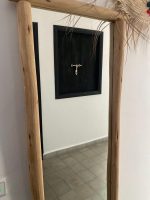 Handgefertigter rechteckiger Holzspiegel – natürlicher Holzrahmen – Bild 3