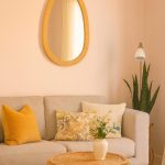 Marokkanischer Raffia-Spiegel – handgefertigter eiförmiger Wandspiegel