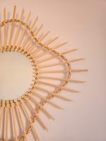 Marokkanischer Holzspiegel mit Kordel – runder handgeflochtener Rahmen – Bild 3