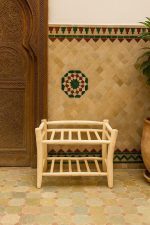 Handgefertigtes Holz Schuhregal – 2-Etagen Organizer aus Naturholz