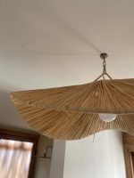 Handgefertigte Raffia-Pendelleuchte – marokkanischer Parasol-Lampenschirm – Bild 3
