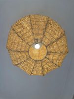 Handgeflochtene Raffia-Pendelleuchte – runde natürliche Deckenlampe – Bild 7