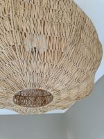 Handgeflochtene Raffia-Pendelleuchte – runde natürliche Deckenlampe – Bild 5