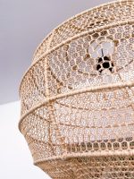Handgeflochtene Raffia-Pendelleuchte – runde natürliche Deckenlampe – Bild 5