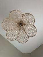 Runde handgeflochtene Raffia-Pendelleuchte – natürliche Deckenlampe – Bild 9