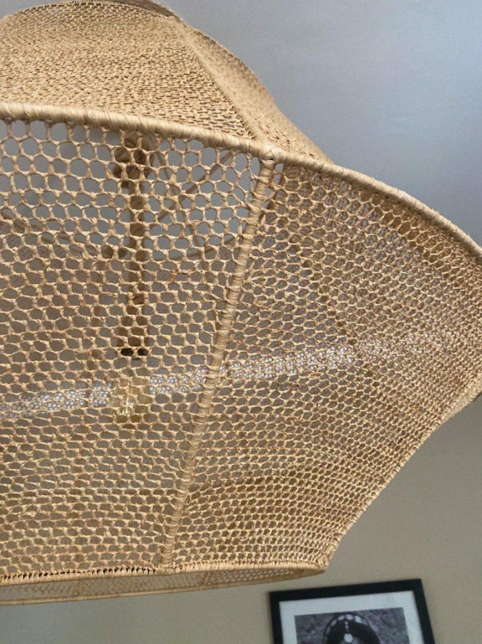 Marokkanische sechseckige Pendelleuchte – große handgeflochtene Deckenlampe – Bild 6