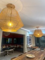 Marokkanische sechseckige Pendelleuchte – große handgeflochtene Deckenlampe – Bild 12