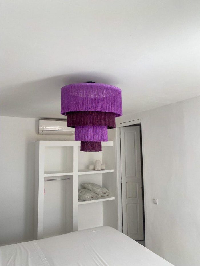 Marokkanische Hdoum-Fransen-Pendelleuchte – handgefertigte Statement-Lampe – Bild 5