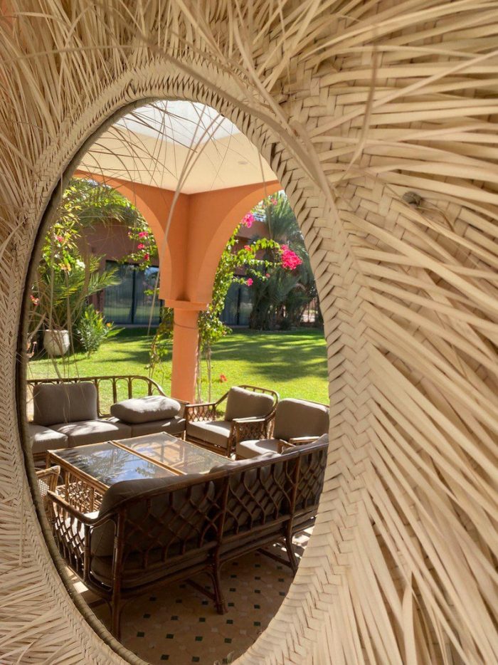 Runder marokkanischer Stroh-Spiegel – handgeflochtener Paille-Wandspiegel – Bild 6