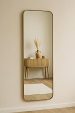 Marokkanischer rechteckiger handgefertigter Wandspiegel aus Messing – Bild 5