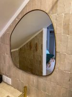 Handgefertigter marokkanischer Messing-Wandspiegel – unregelmäßige Form – Bild 4