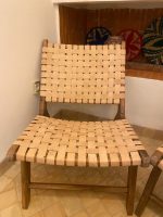 Marokkanischer Nussbaum-Sessel mit Naturleder – handgefertigter Relax-Chair – Bild 5
