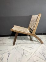 Marokkanischer Nussbaum-Sessel mit Kordel – handgeflochtener Relax-Chair – Bild 5