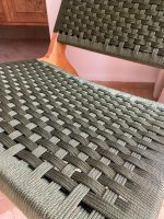 Marokkanischer Nussbaum-Sessel mit grüner Kordel – handgeflochtener Relax-Sessel – Bild 6