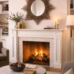 Marokkanischer Holzspiegel – runder handgeflochtener Rahmen