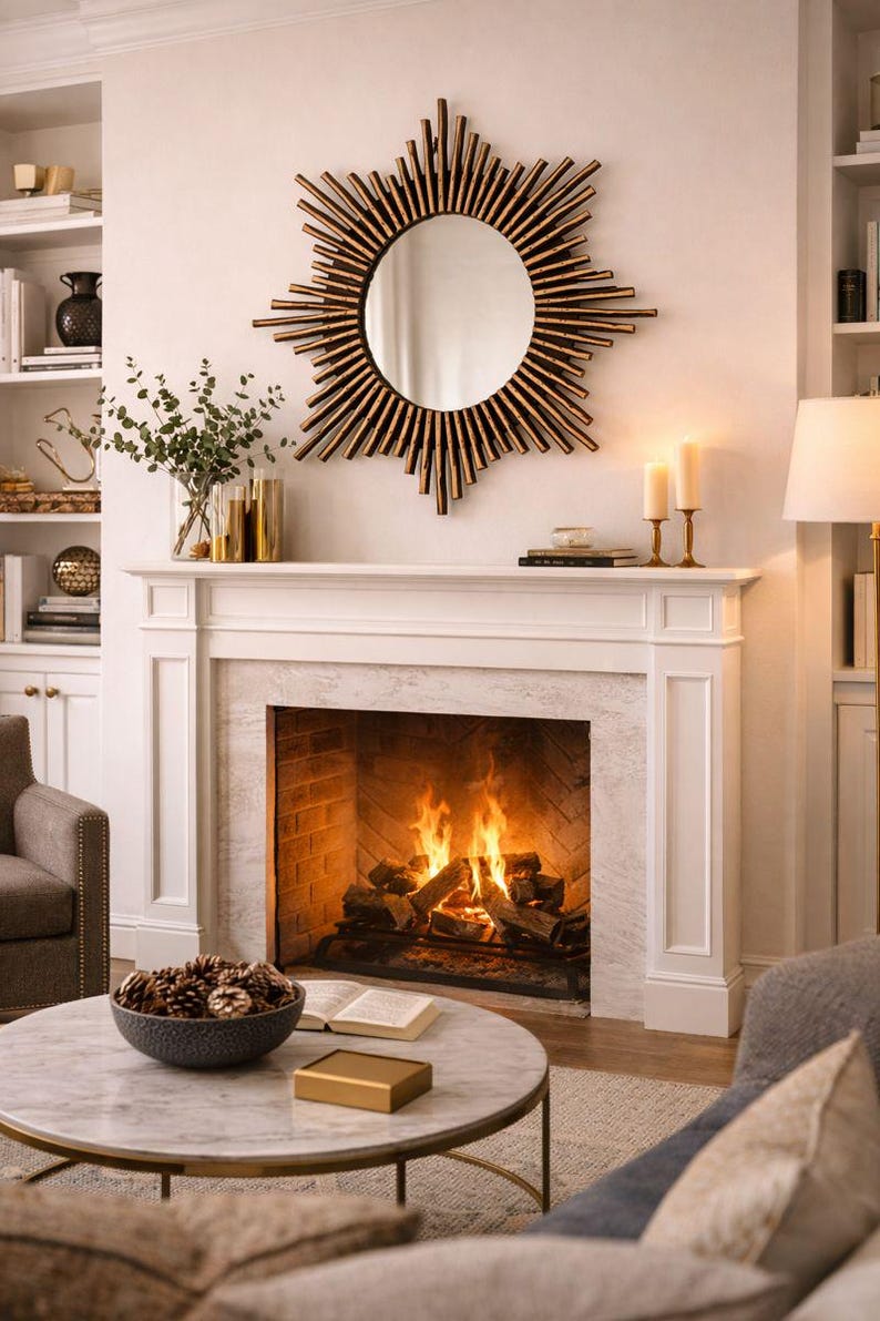 il_794xN.7515651588_e1t2 (1) Marokkanischer Holzspiegel – runder handgeflochtener Rahmen – Bild 1