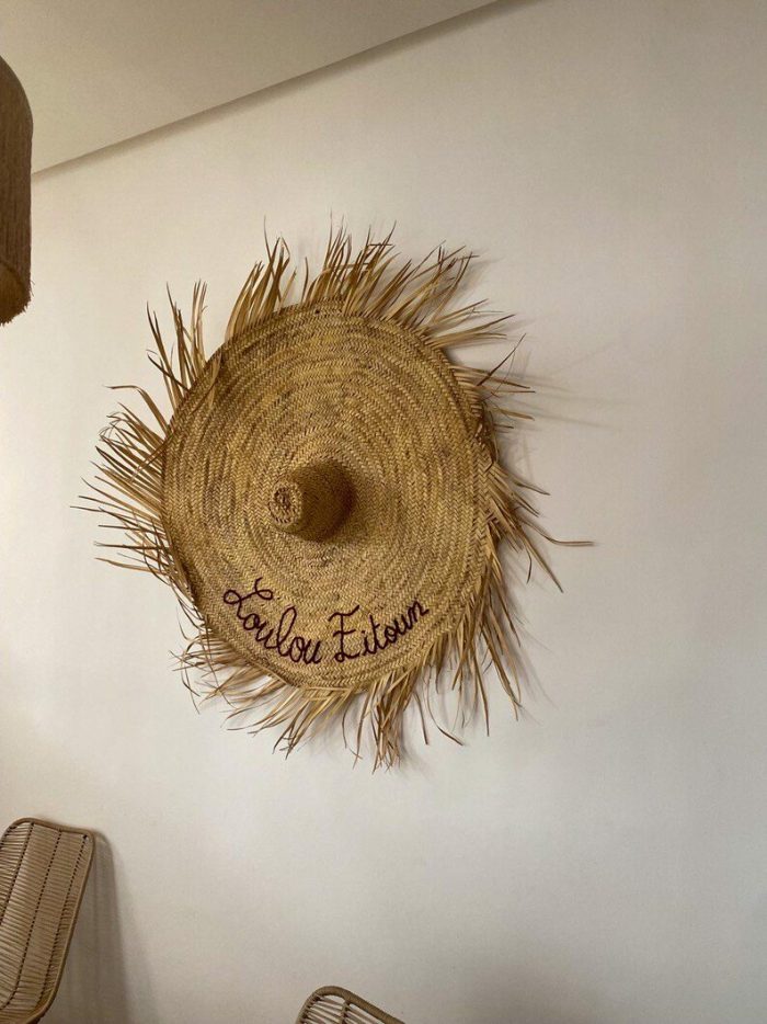 Fransiger Wand-Strohhut – Personalisierbar, Boho Wanddeko aus Marokko – Bild 3