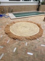 Runder Raffia Teppich – Handgeflochtener Naturfaser Teppich, Boho & Coastal – Bild 3
