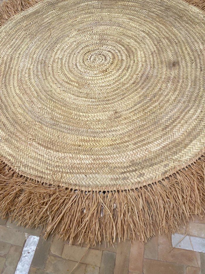 Runder Raffia Teppich – Handgeflochtener Naturfaser Teppich, Boho & Coastal – Bild 7