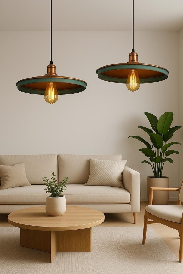 Handgefertigte Gealterte Kupfer Dome Pendelleuchte – Patina Look, Schnelle Lieferung – Bild 2