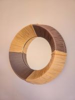 Marokkanischer Raffia-Kordel-Spiegel – runder handgeflochtener Wandspiegel – Bild 2