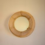 Marokkanischer Raffia-Spiegel – runder handgeflochtener Wandspiegel