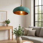 Handgefertigte Gealterte Kupfer Dome Pendelleuchte – Warme Patina, Kücheninsel & Esstisch