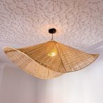 Handgefertigte Raffia-Pendelleuchte – marokkanischer Parasol-Lampenschirm