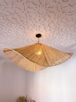 Handgefertigte Raffia-Pendelleuchte – marokkanischer Parasol-Lampenschirm
