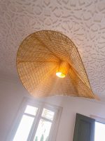 Handgefertigte Raffia-Pendelleuchte – marokkanischer Parasol-Lampenschirm – Bild 5
