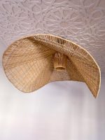 Handgefertigte Raffia-Pendelleuchte – marokkanischer Parasol-Lampenschirm – Bild 3