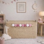 Personalisierbare Spielzeugtruhe aus Palmblatt – Aufbewahrungsbox 80 cm – Bild 3