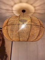 Handgeflochtene Raffia-Pendelleuchte – runde natürliche Deckenlampe – Bild 3