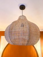 Handgeflochtene Raffia-Pendelleuchte – runde Artisan-Lampe – Bild 7
