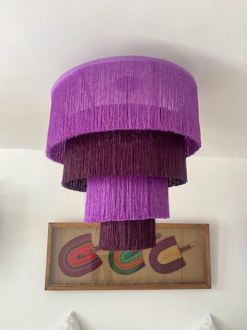 il_794xN.7539522969_5acu (1) Marokkanische Hdoum-Fransen-Pendelleuchte – handgefertigte Statement-Lampe – Bild 1