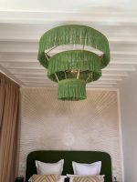 Marokkanische Hdoum-Fransen-Pendelleuchte – mehrstufige Artisan-Lampe – Bild 3