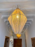 Marokkanische Laternen-Pendelleuchte mit ausgestellter Form – Naturfaser-Lampe – Bild 7