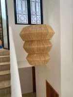 Übergroße sechseckige Pendelleuchte – handgeflochtenes marokkanisches Design
