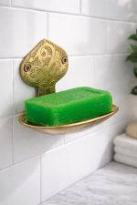 Handgefertigte Messing-Wandseifenschale – Marokkanisch Gravierter Seifenhalter fürs Bad – Bild 3
