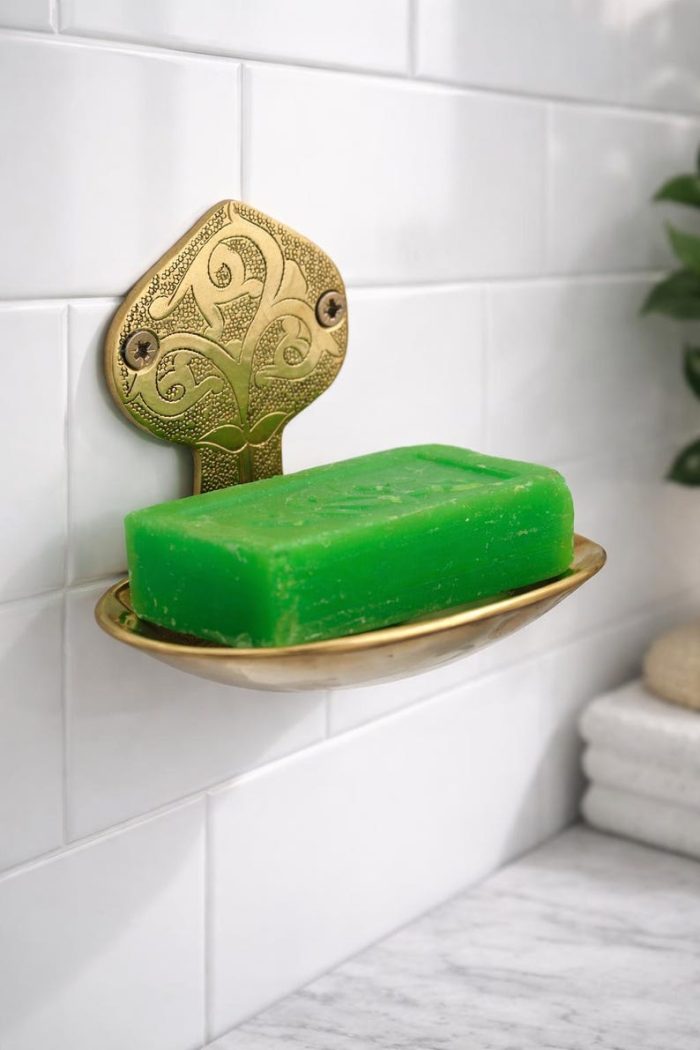 Handgefertigte Messing-Wandseifenschale – Marokkanisch Gravierter Seifenhalter fürs Bad – Bild 3