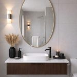 Ovaler handgefertigter Wandspiegel aus Messing – Antik-Finish