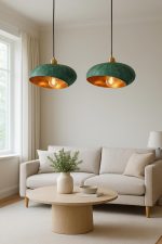 Handgefertigte Gealterte Kupfer Dome Pendelleuchte – Warme Patina, Kücheninsel & Esstisch – Bild 2