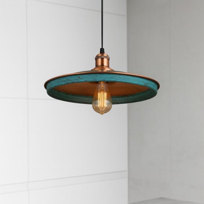 Handgefertigte Gealterte Kupfer Dome Pendelleuchte – Patina Look, Schnelle Lieferung – Bild 3