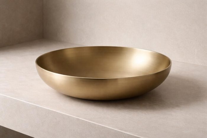 Handgefertigtes Antik-Kupfer Aufsatzwaschbecken – Oxidiertes Schwarz & Polierte Kupferpatina – Bild 2