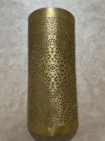 Handmade diamond medallion brass wall sconce with intricate perforated pattern and warm decorative up-and-down lighting.